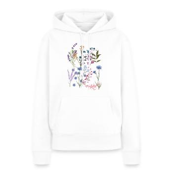 Flower power - Frauen Premium Bio Hoodie - Weiß - Vorne - Julia (174cm)