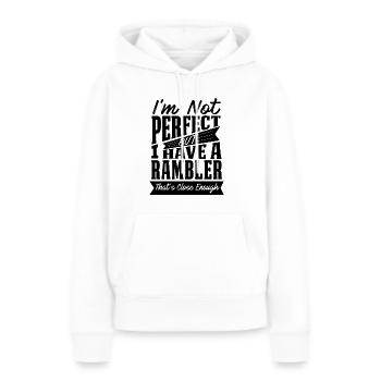 PERFEKT MIT RAMBLER CAR - Frauen Premium Bio Hoodie - Weiß - Vorne - Julia (174cm)