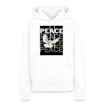 PeaceZeichen Friedenstaube - Frauen Premium Bio Hoodie - Weiß - Vorne - Julia (174cm)