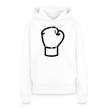 gant de boxe - Sweat à capuche Premium bio Femme - blanc - Devant - Julia (174cm)