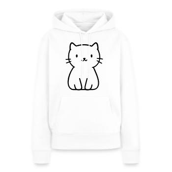 chaton - Sweat à capuche Premium bio Femme - blanc - Devant - Julia (174cm)