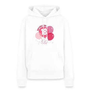 Birthday Girl 18. Geburtstag - Frauen Premium Bio Hoodie - Weiß - Vorne - Julia (174cm)