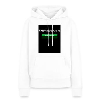 Avancer - Sweat à capuche Premium bio Femme - blanc - Devant - Julia (174cm)