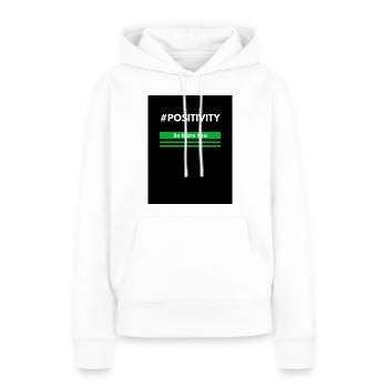 Positivité - Sweat à capuche Premium bio Femme - blanc - Devant - Julia (174cm)