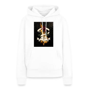 Rose - Sweat à capuche Premium bio Femme - blanc - Devant - Julia (174cm)