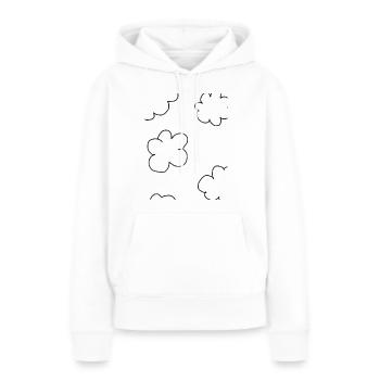 Wolken? - Frauen Premium Bio Hoodie - Weiß - Vorne - Julia (174cm)