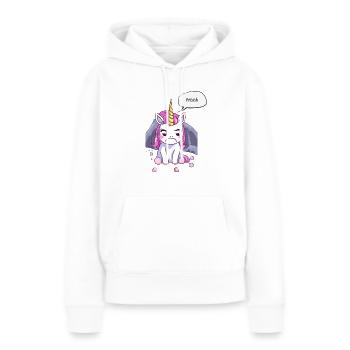 Grummeliges kleines Einhorn - Frauen Premium Bio Hoodie - Weiß - Vorne - Julia (174cm)