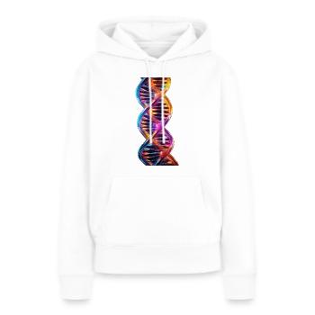 DNA Doppelhelix Glow Effekt - Frauen Premium Bio Hoodie - Weiß - Vorne - Julia (174cm)