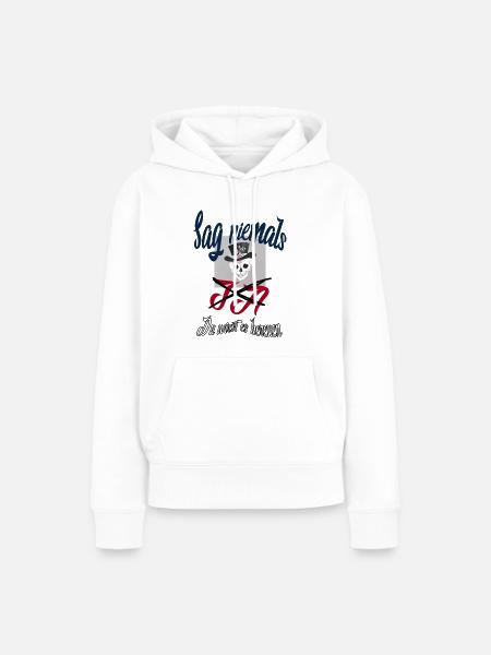 Sag niemals Ja - Frauen Premium Bio Hoodie - Weiß
