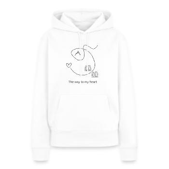 Der Weg zu meinem Herzen - Frauen Premium Bio Hoodie - Weiß - Vorne - Julia (174cm)