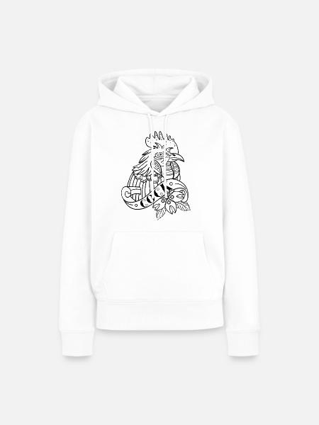 Rooster - Frauen Premium Bio Hoodie - Weiß