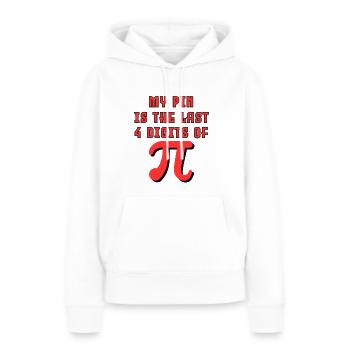 Pi - Frauen Premium Bio Hoodie - Weiß - Vorne - Julia (174cm)
