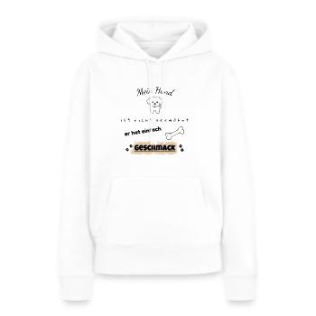 Mein Hund ist nicht verwöhnt - Frauen Premium Bio Hoodie - Weiß - Vorne - Julia (174cm)