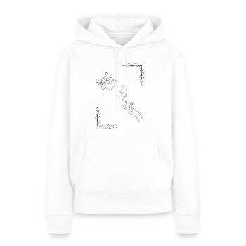 Floral - Frauen Premium Bio Hoodie - Weiß - Vorne - Julia (174cm)
