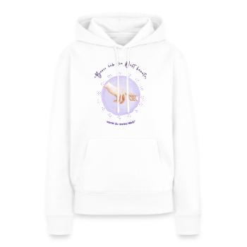 « Maman, la héroïne de mon cœur pour la vie. » - Sweat à capuche Premium bio Femme - blanc - Devant - Julia (174cm)