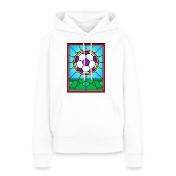 Vitrail Football Window Design - Sweat à capuche Premium bio Femme - blanc - Devant - Julia (174cm)