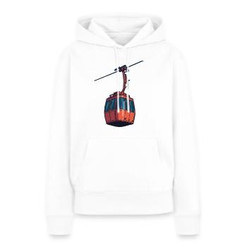 Rote Seilbahn Gondel Illustration - Frauen Premium Bio Hoodie - Weiß - Vorne - Julia (174cm)