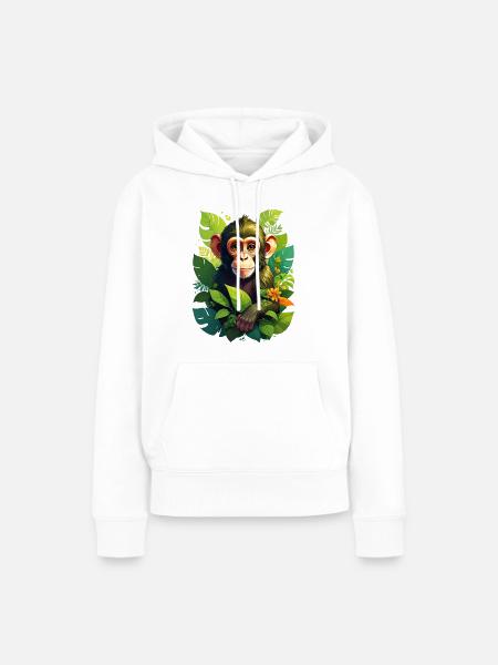 Ein Affe im Dschungel - Frauen Premium Bio Hoodie - Weiß