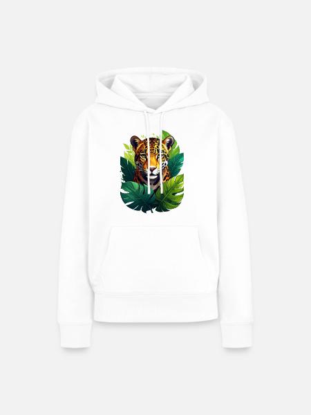 Ein Jaguar im Dschungel - Frauen Premium Bio Hoodie - Weiß
