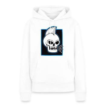 Skull Mohawk Punk-Grafik - Frauen Premium Bio Hoodie - Weiß - Vorne - Julia (174cm)