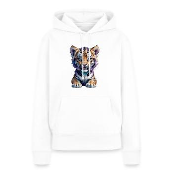 Süßes Tigerbaby - Frauen Premium Bio Hoodie - Weiß - Vorne - Julia (174cm)