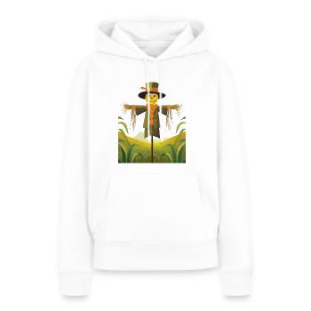 Vogelscheuche auf einem Feld - Frauen Premium Bio Hoodie - Weiß - Vorne - Julia (174cm)