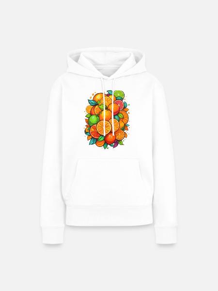 Zitrusfrüchte - Frauen Premium Bio Hoodie - Weiß