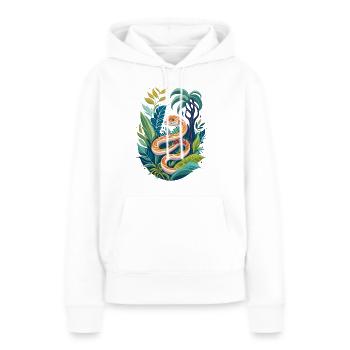 Schlange im Dschungel - Frauen Premium Bio Hoodie - Weiß - Vorne - Julia (174cm)