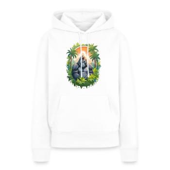 Gorilla im Dschungel - Frauen Premium Bio Hoodie - Weiß - Vorne - Julia (174cm)