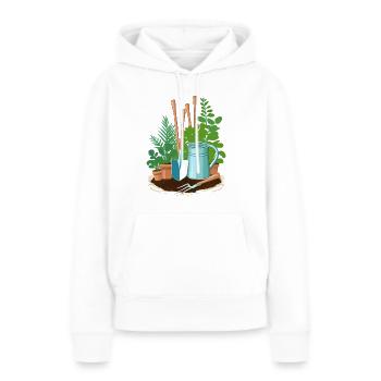 Gardener's utensils: shovel, rake, ect - Women’s Premium Organic Hoodie - white - Front - Julia (174cm)