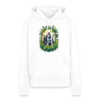 Gorilla im Dschungel - Frauen Premium Bio Hoodie - Weiß - Vorne - Julia (174cm)
