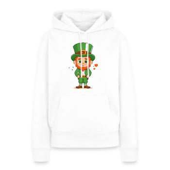 La Saint-Patrick - Sweat à capuche Premium bio Femme - blanc - Devant - Julia (174cm)