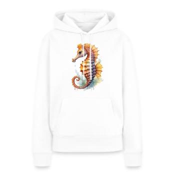 Seepferdchen Aquarell - Frauen Premium Bio Hoodie - Weiß - Vorne - Julia (174cm)