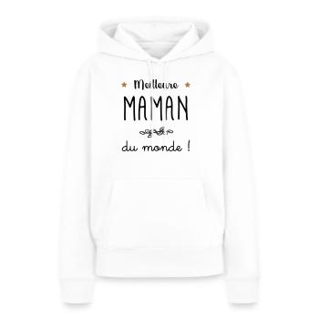 Meilleure Maman du monde vecteur - Sweat à capuche Premium bio Femme - blanc - Devant - Julia (174cm)