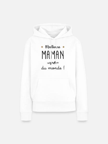 Meilleure Maman du monde vecteur - Sweat à capuche Premium bio Femme - blanc