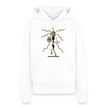 Chaman avec tambour - Sweat à capuche Premium bio Femme - blanc - Devant - Julia (174cm)