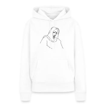 Cri - Sweat à capuche Premium bio Femme - blanc - Devant - Julia (174cm)