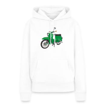 Simson Schwalbe - Sweat à capuche Premium bio Femme - blanc - Devant - Julia (174cm)