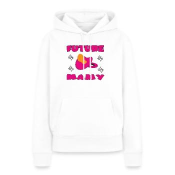 Future mamy - Sweat à capuche Premium bio Femme - blanc - Devant - Julia (174cm)