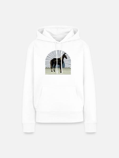 Pferd - Frauen Premium Bio Hoodie - Weiß