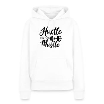 bousculade pour ce muscle - Sweat à capuche Premium bio Femme - blanc - Devant - Julia (174cm)