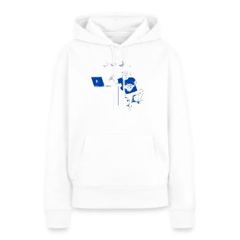 Le mot de passe - Sweat à capuche Premium bio Femme - blanc - Devant - Julia (174cm)