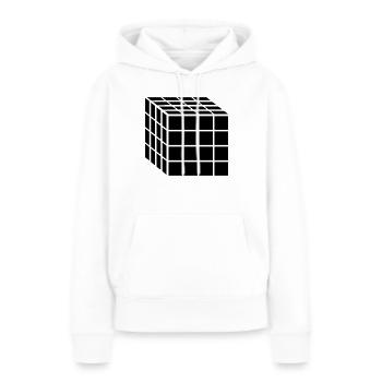 4x4 Block Würfel - Frauen Premium Bio Hoodie - Weiß - Vorne - Julia (174cm)