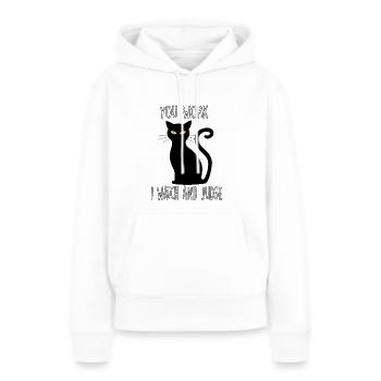 Propriétaire de chat Cadeau Mignon Lazy Cat Outfit - Sweat à capuche Premium bio Femme - blanc - Devant - Julia (174cm)