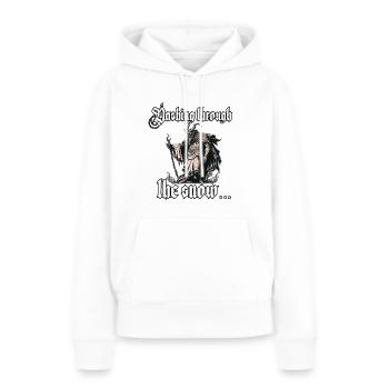 T-shirt Krampus Le Père Noël terrifiant - Sweat à capuche Premium bio Femme - blanc - Devant - Julia (174cm)