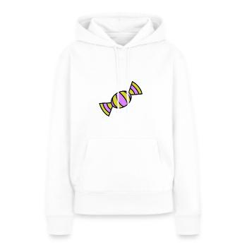 Bonbons bonbons Halloween - Sweat à capuche Premium bio Femme - blanc - Devant - Julia (174cm)