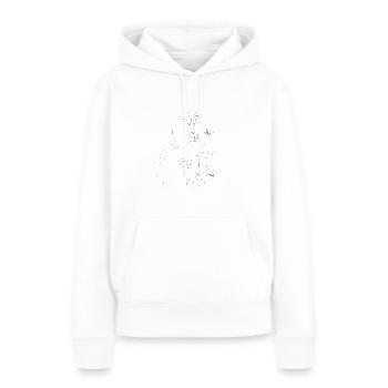 Minimalismus Line Art Kunst Frau Mit Blumen - Frauen Premium Bio Hoodie - Weiß - Vorne - Julia (174cm)