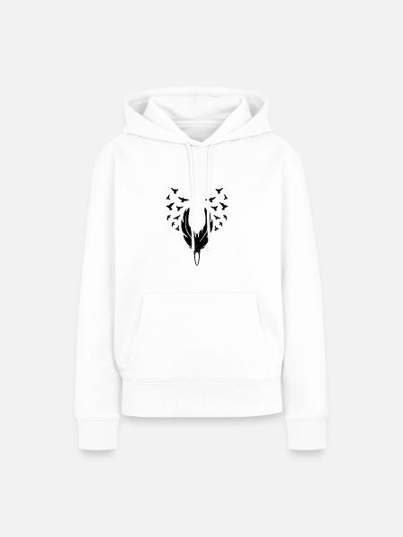 Abstrakter Vogel - Frauen Premium Bio Hoodie - Weiß