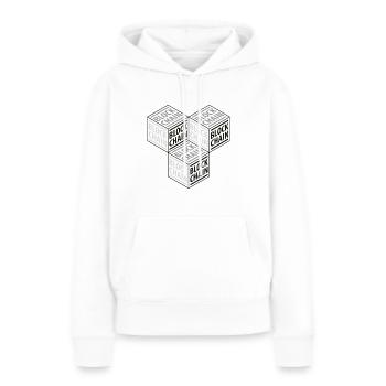 BLOCKCHAIN 3D 01 - Frauen Premium Bio Hoodie - Weiß - Vorne - Julia (174cm)