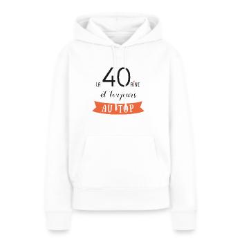 souhait07 - Sweat à capuche Premium bio Femme - blanc - Devant - Julia (174cm)
